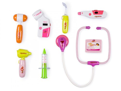 Doktor készlet egy bőröndben DOKTOR + fények rózsaszínben