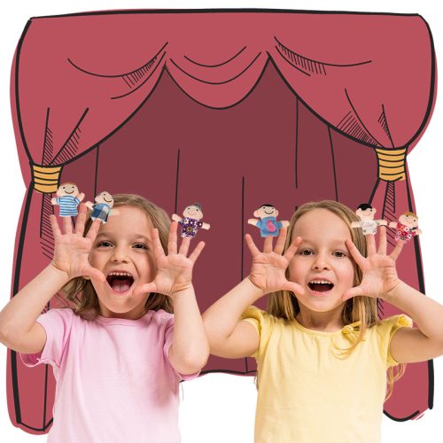 Plüss kabalafigurák ujjbábok család 6db