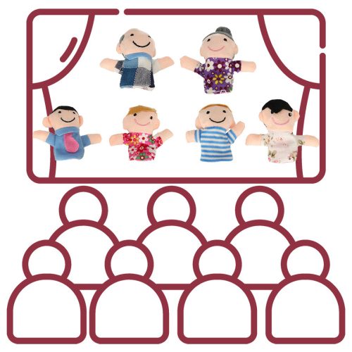 Plüss kabalafigurák ujjbábok család 6db